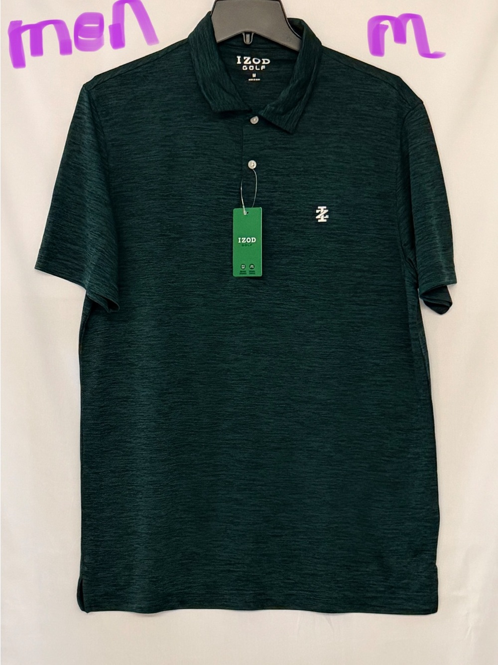Izod Golf Dark Green Heather Performance Polo